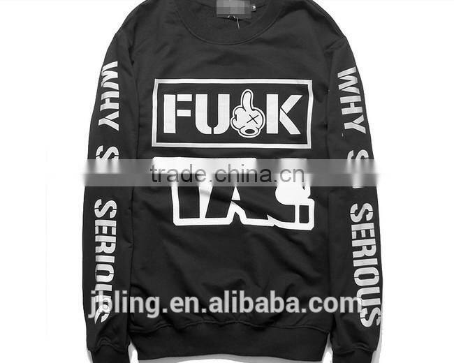 custom 3m relective letter printing sweatshirt