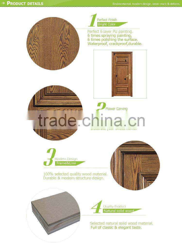 Antique multi panels birch wood door design interior for house decoration
