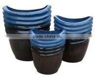 garden terracotta antique and glass glazed plant flowerpot