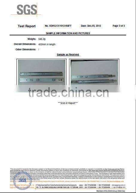 40mm Full extension side mounted ball bearing slides