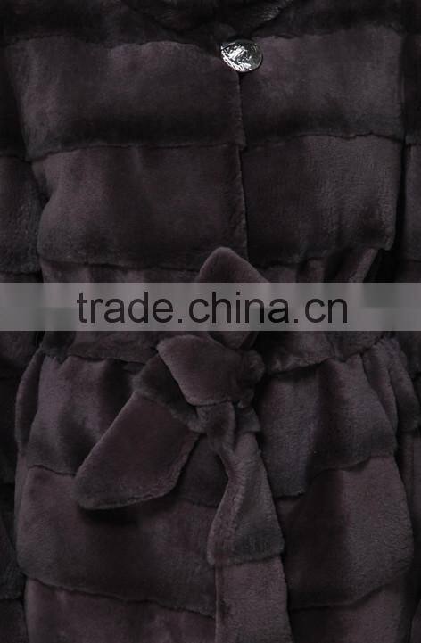 rex14056 luxury Russian style rex rabbit fur coat women gray