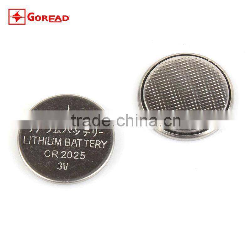 CR2025 button lithium 3V 150maH LiMnO2 primary battery
