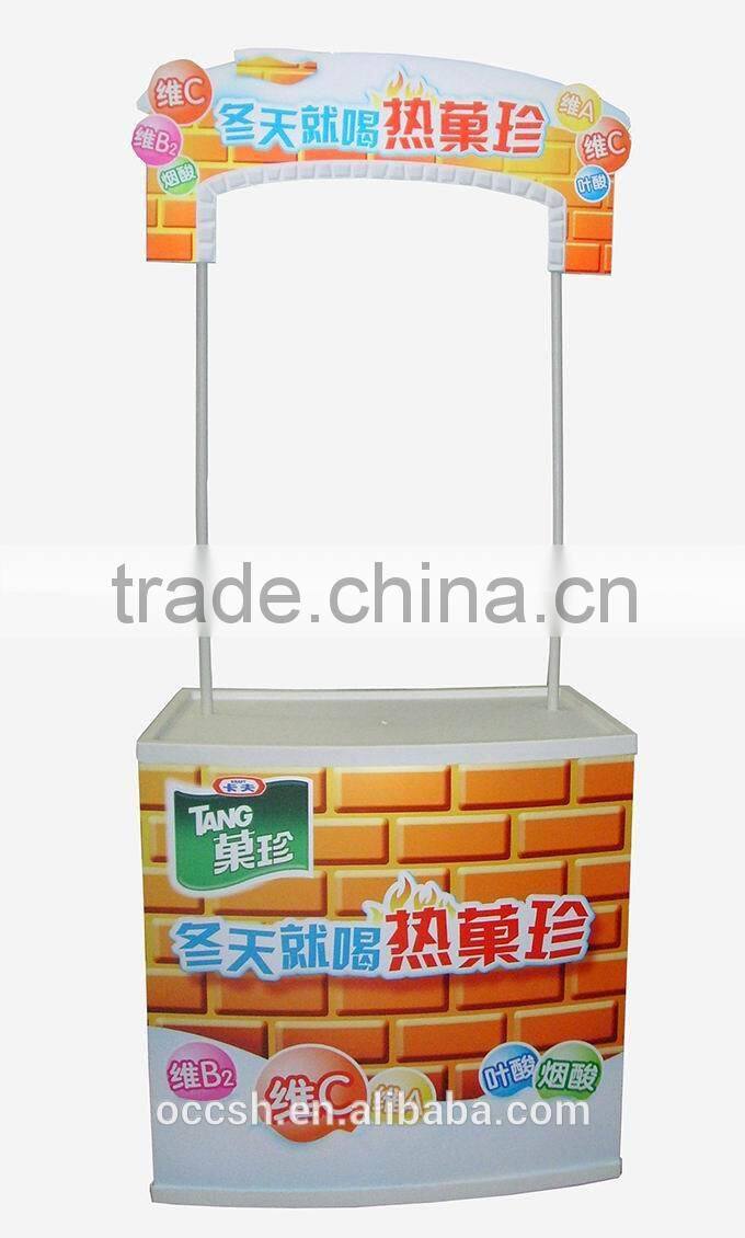 Plastic Double Layer Promotion Desk Display Stand Sale Table