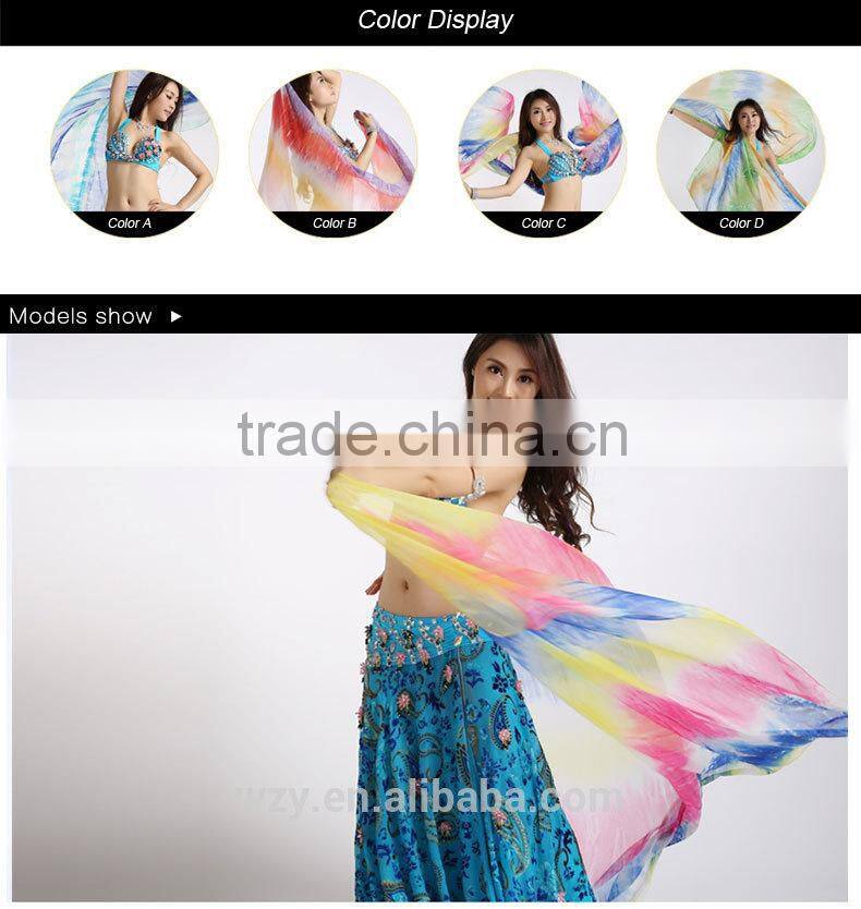 Gradient Belly Dancing Veils silk fabric dance veil