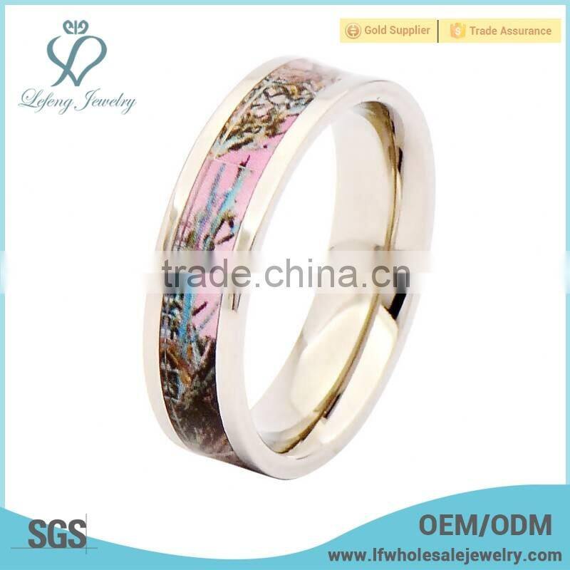 Cheap pink camo titanium wedding band for men