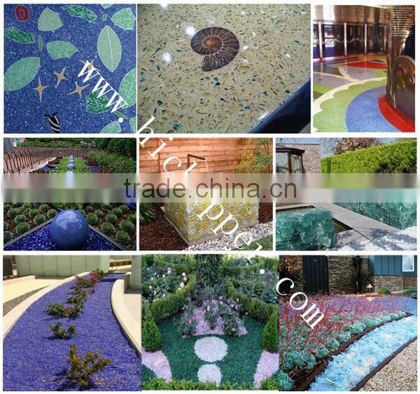 Clear colored glass stone gems shape for outdoor fireplace decoration