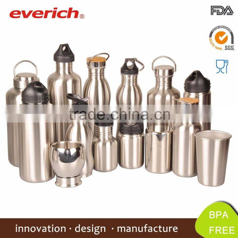 Mirror Finished Custom Stainless Steel Vacuum Sports Bottle With Bamboo Lid Quality Assured