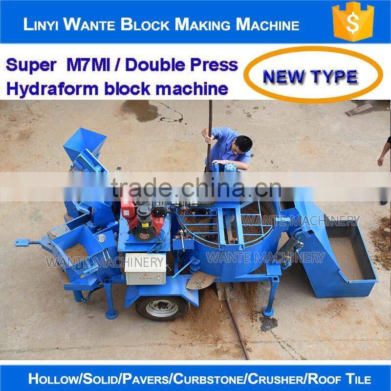 2016 WANTE BRAND TWIN--M7MI Hydraulic block machine delivering to Uganda