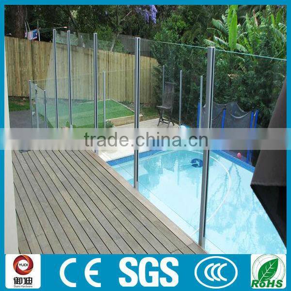 stainless steel frameless glass railing for swimming pool fence