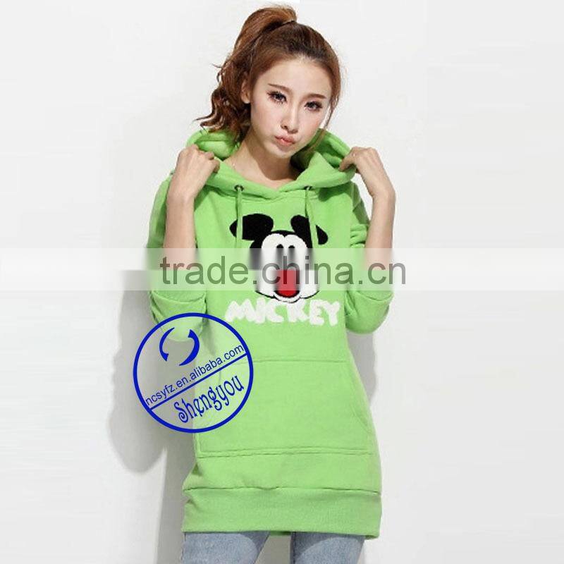 Custom quality plain women applique hoodies