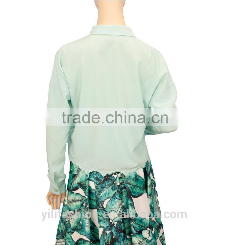 2015 chic bats sleeves blouse,embroidered shirts with long sleeves