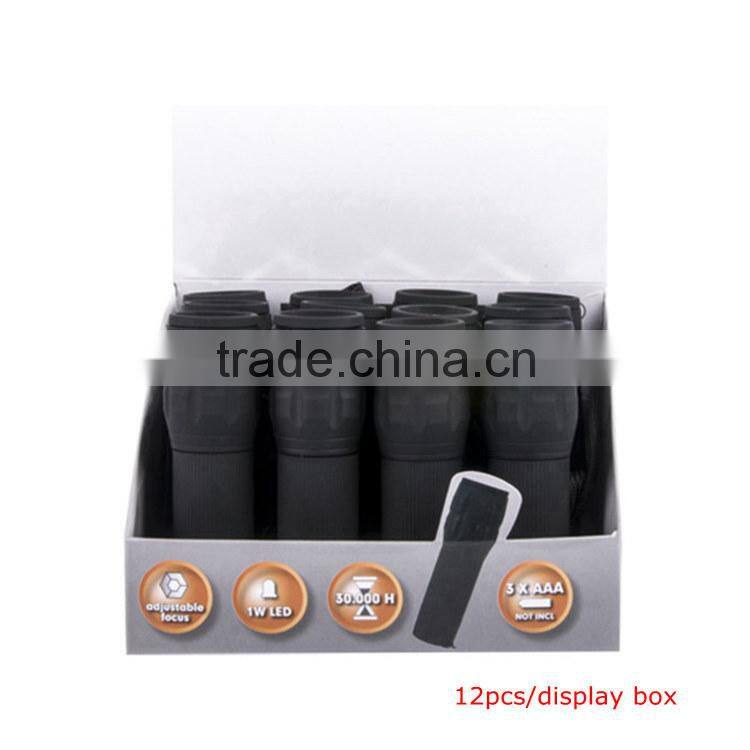 1W powerful led with AAA batteries Zoom flashlight