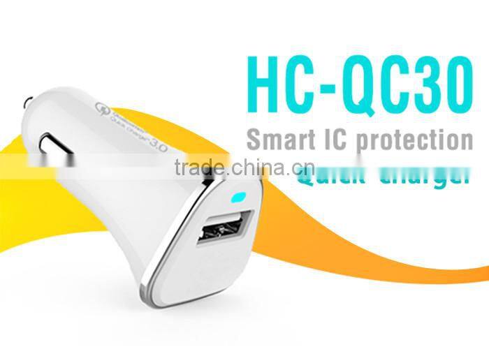 HC-QC30 qucik usb car charger 3.0,smart IC protection