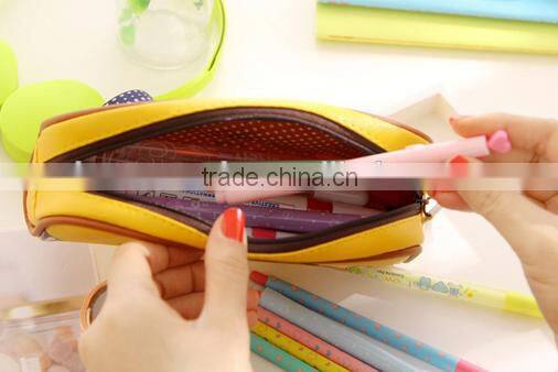 Hot sale custom PU leather pencil case with low price