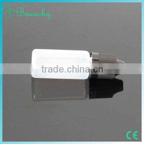 10ml frosting PET e liquid bottles with long thin tip and childproof tamperproof cap