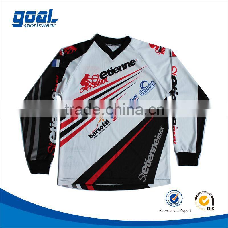 Wholesale custom design adults bmx team racing shirts for sale