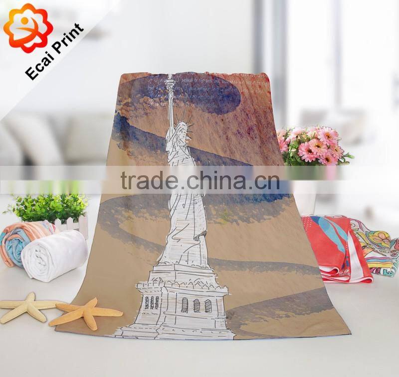 Hot sale retail dye printed custom made beach towel with artwork