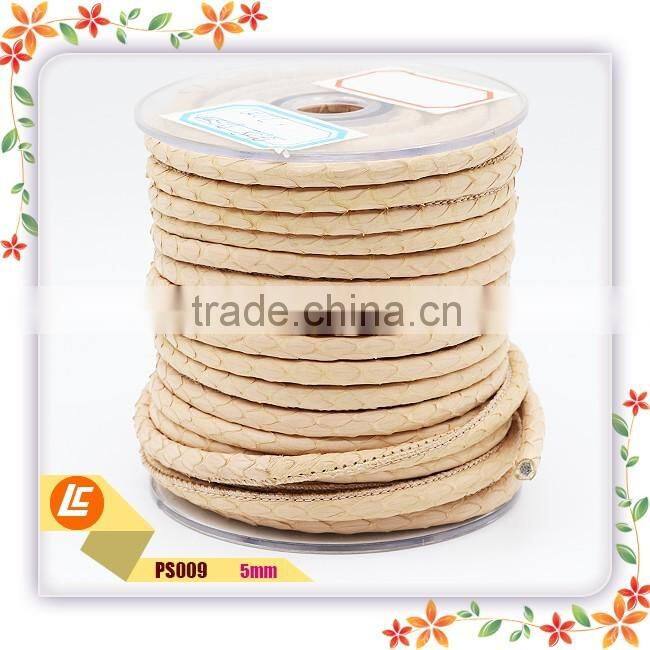 Good Quality Round Genuine Snakeskin Leather String with different colors
