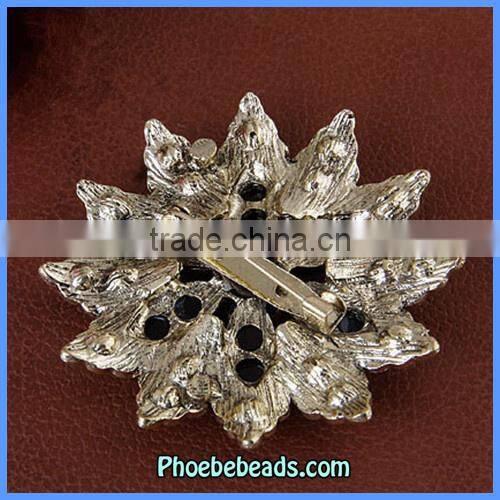 Wholesale Vintage Brooches Turquoise Flower With Rhinestone PFB-W011