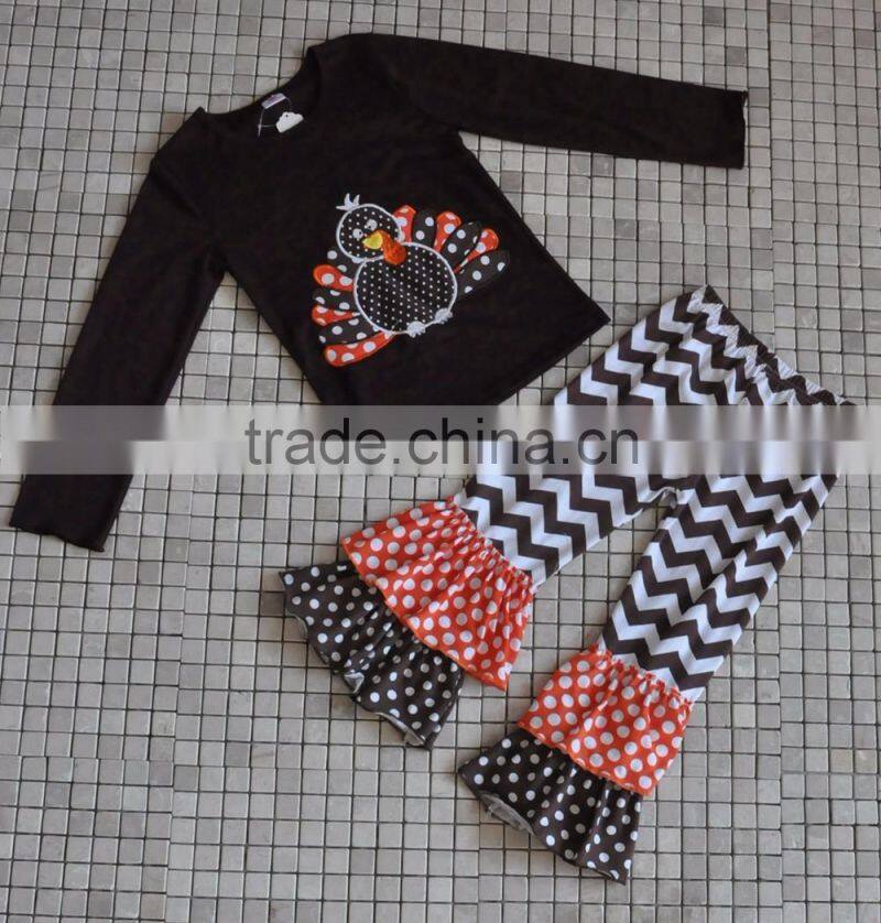 traditional holiday kids girl cotton thanksgiving turkey outfits