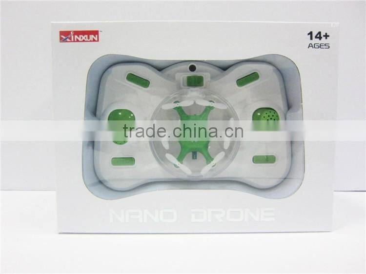 2016 newest green / blue 2.4GHz 360 degree rotation mini rc hexacopter hovering nano hexa drone toys for kids