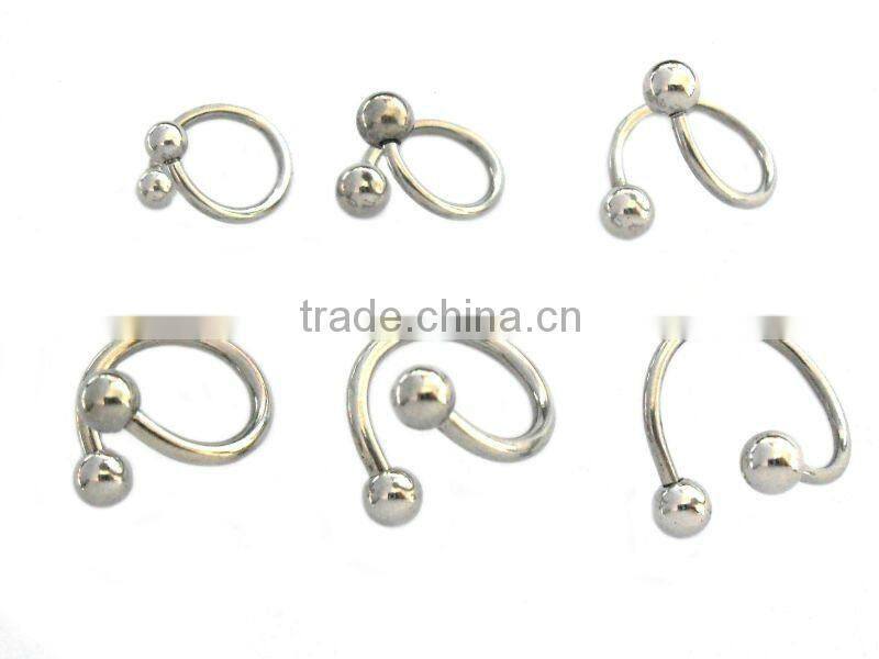 316L stainless steel nose ring twister CBR circle ring