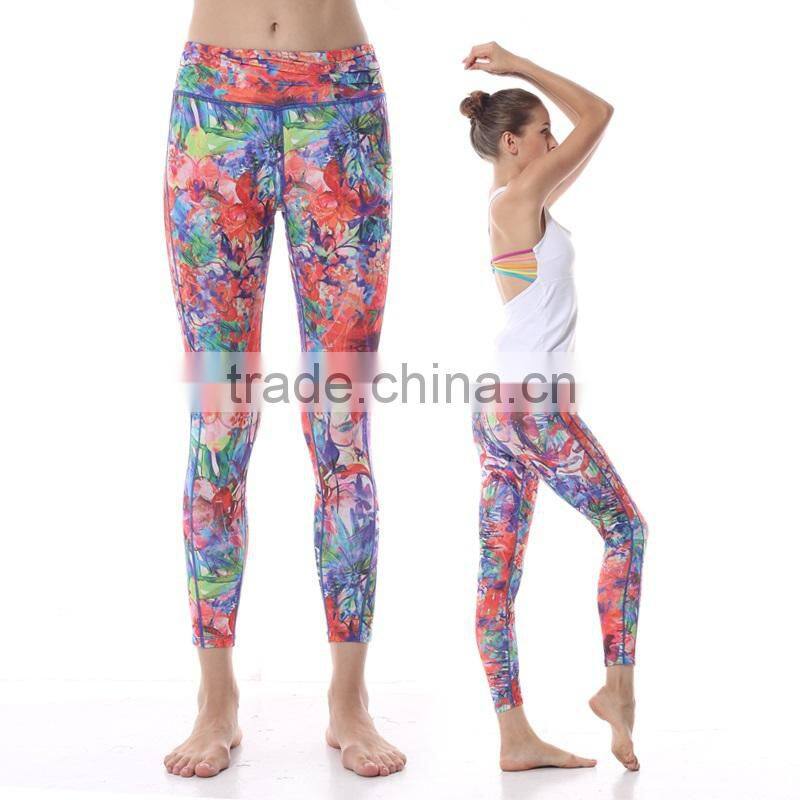Sublimation Printed Capri, Skinny Sports Pants, Dri Fit Gym Wear, Sexy Belly Dance Tights, Fitness Yoga Leggings in Shanghai