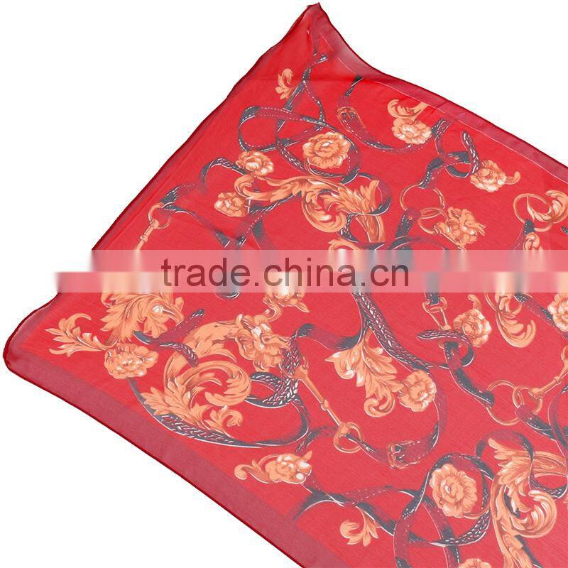 Classic Light Chain Belt Scarf print Hot Sale Whole Sale Chiffon Scarf In stock
