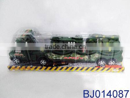 Cheap toy for kids plastic tow truck with 2 dinosaurs