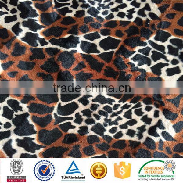 imitation rabbit hair animal print faux fur fabric for garment