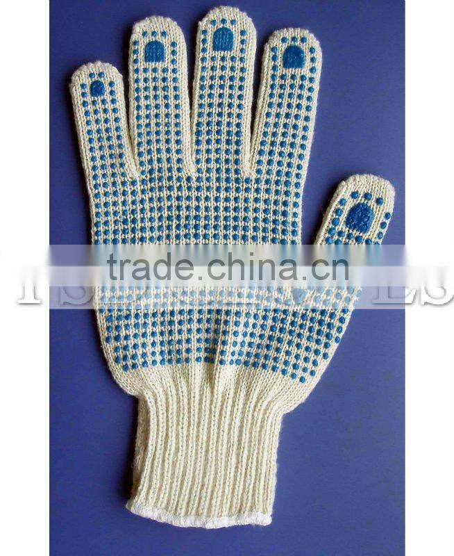 PVC dot glove with four threads