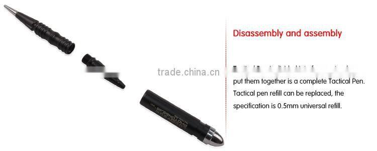 Portable Aviation Aluminum high strength steel Anti-skid combat pen for Self Defense writing and car escape device