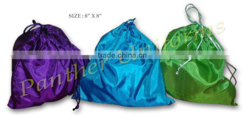 Poly silk drawstring gift pouches