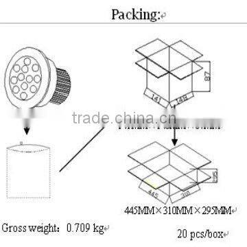 7W high power recessed led downlight housing