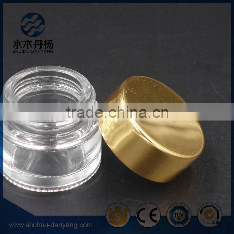 10ml golden screw cap clear glass cosmetic cream jar
