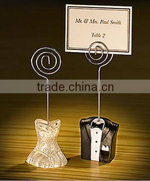 Love Bird Card Holders with Brushed Silver Finish
