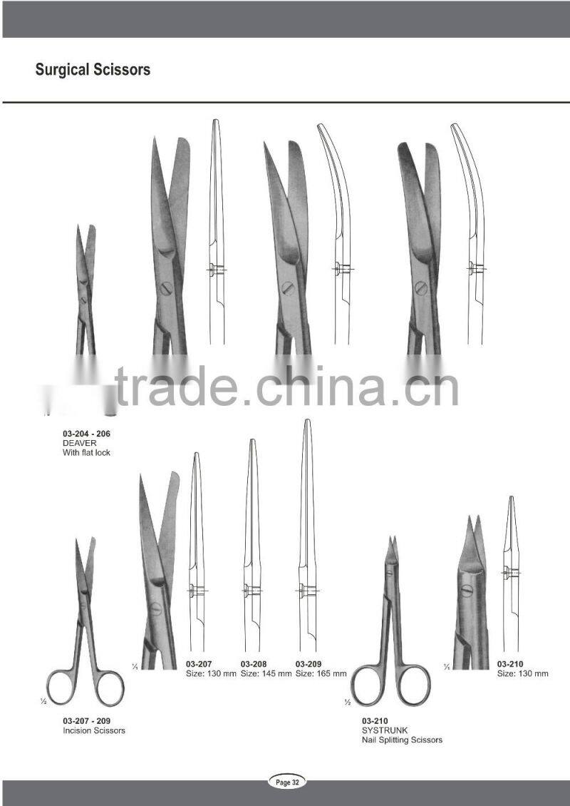 General Surgical Dressing DEAVER SYSTRUNK Incision Scissors Standard Medical Instruments
