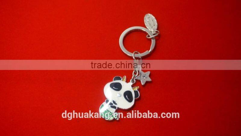 2016 Factory price panda mascot keychain special design cute China style zinc alloy keyring