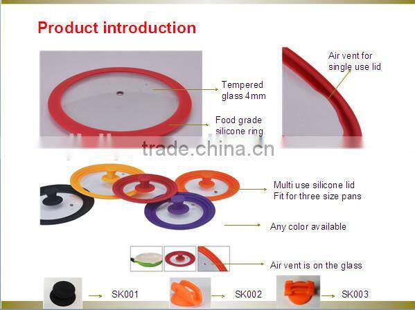 7.5" - 12" Pots Pans Silicone Glass lid