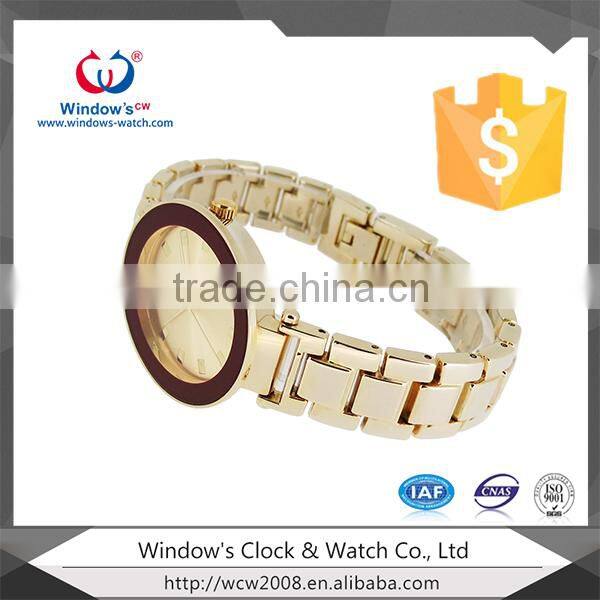 alloy ladies wrist golden luxury watch