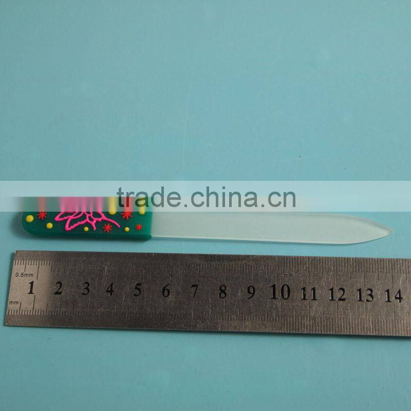 BLC-003 14cm Soft rubber handle with pvc bag clear glass nail file