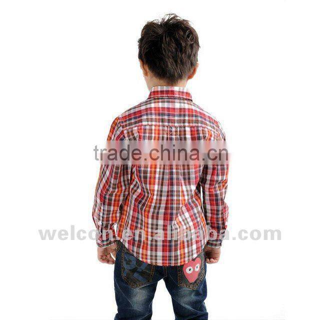 long sleeve new fashion design brand children shirt 100% cotton children dress for boy