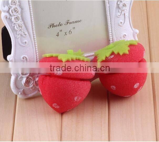 DIY Sponge Hair Curler hair roller set/ cute and beauty strawberry hair curler/ DIY magic hair curler