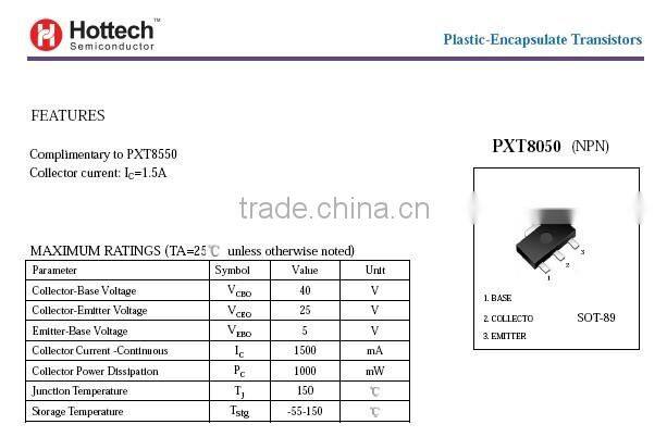 NEW High frequency transistor PXT8050