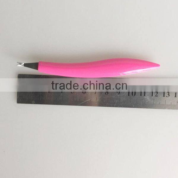 Wholesale plastic cuticle trimmer and pusher with plastic handle durable plastic callus remover nail trimmer supplier