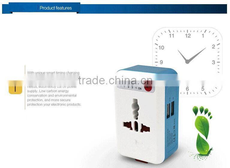 New Intelligent Timing Charging Function Multifunctional Adapter Plugs Global Universal Charging Electrical Plug Socket With USB