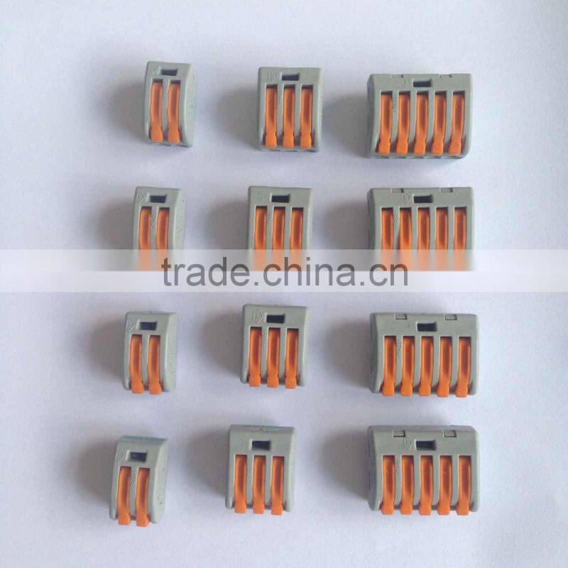 wago 222 series push in wireconnector terminal block with three conductor