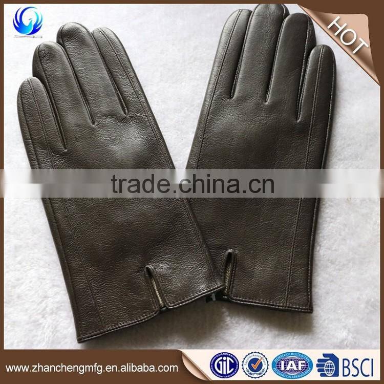 High quality new style mens fashion goatskin C grade leather gloves