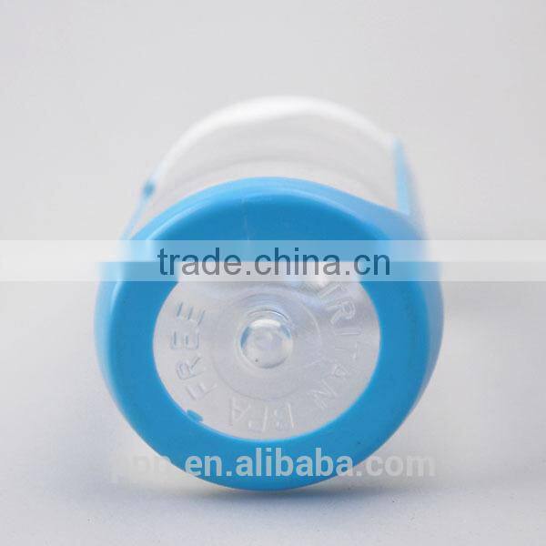 Plastic sports water bottle with top handle