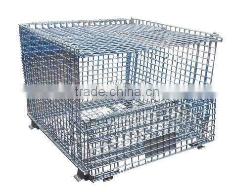 RH-C-U03 Steel Stacking Wire Container With Top Cap, Mesh Container